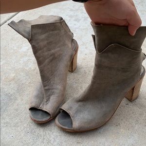 Free people leather open toed bootie